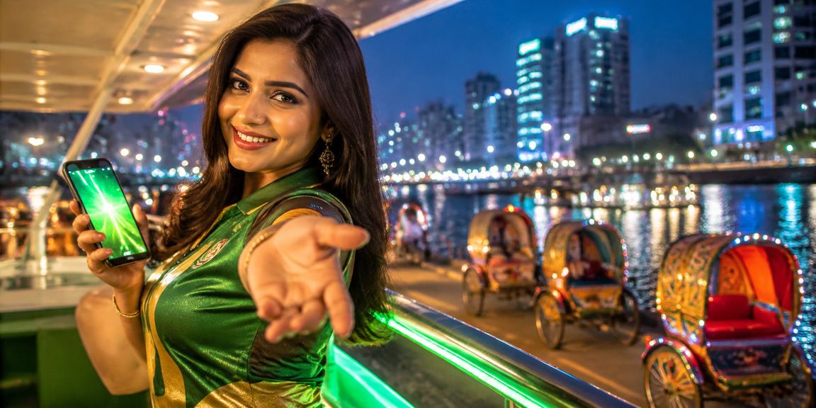 ঢাকায় রিকশার পাশে মোবাইলে পেমেন্ট করছেন ব্যবহারকারী